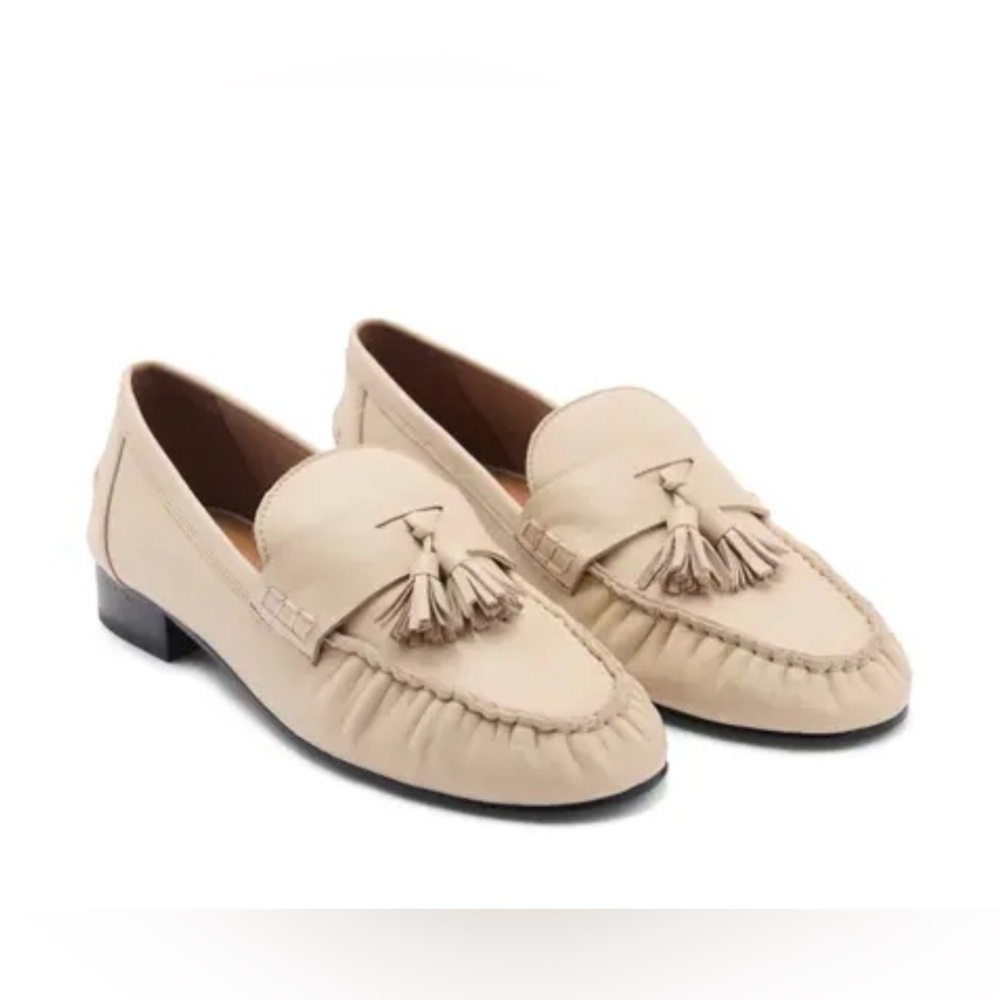 Beautiful Women's Tassel Loafers in creamy beige  - Slip-On